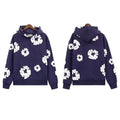 "Denim Tears" Purple Floral Pattern Full-Zip Hoodie